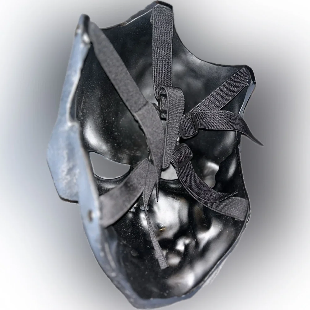 Blue Grey Horror Hell Charred Coking Skull Mask Masquerade Haunted House